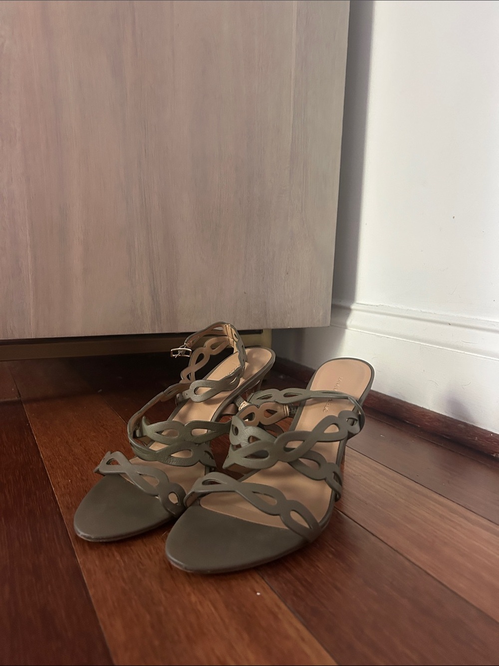 Banana Republic Olive Green Strappy Heeled Sandals